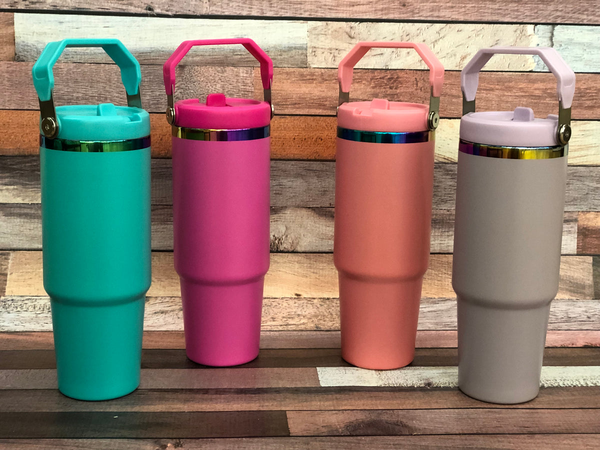 30oz Rainbow Water Bottles Powder Coated