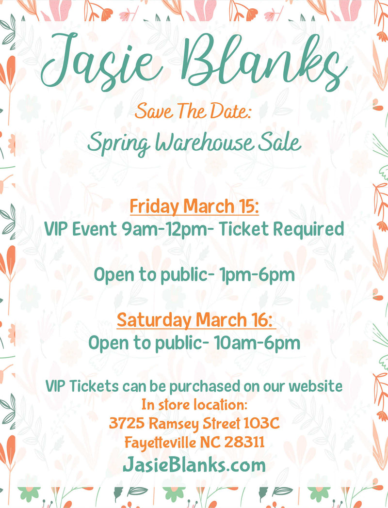IN STORE Spring Warehouse Sale VIP Ticket March 15 2024 Friday - 9AM - 12PM