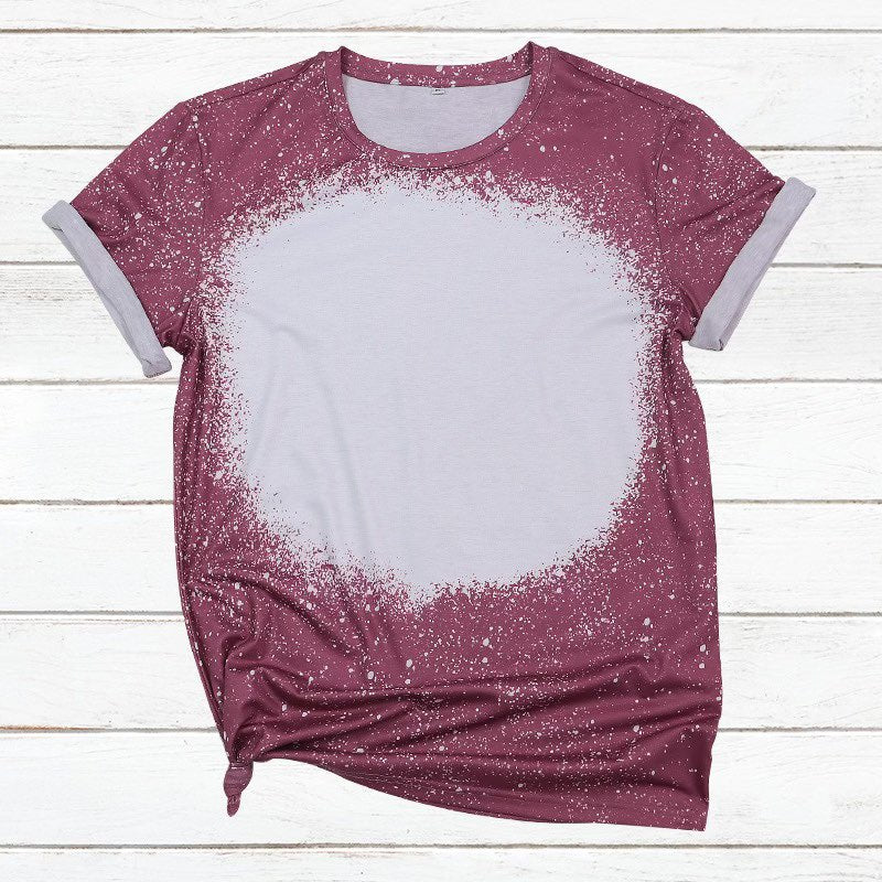 Polyester Bleach T-Shirt - Maroon