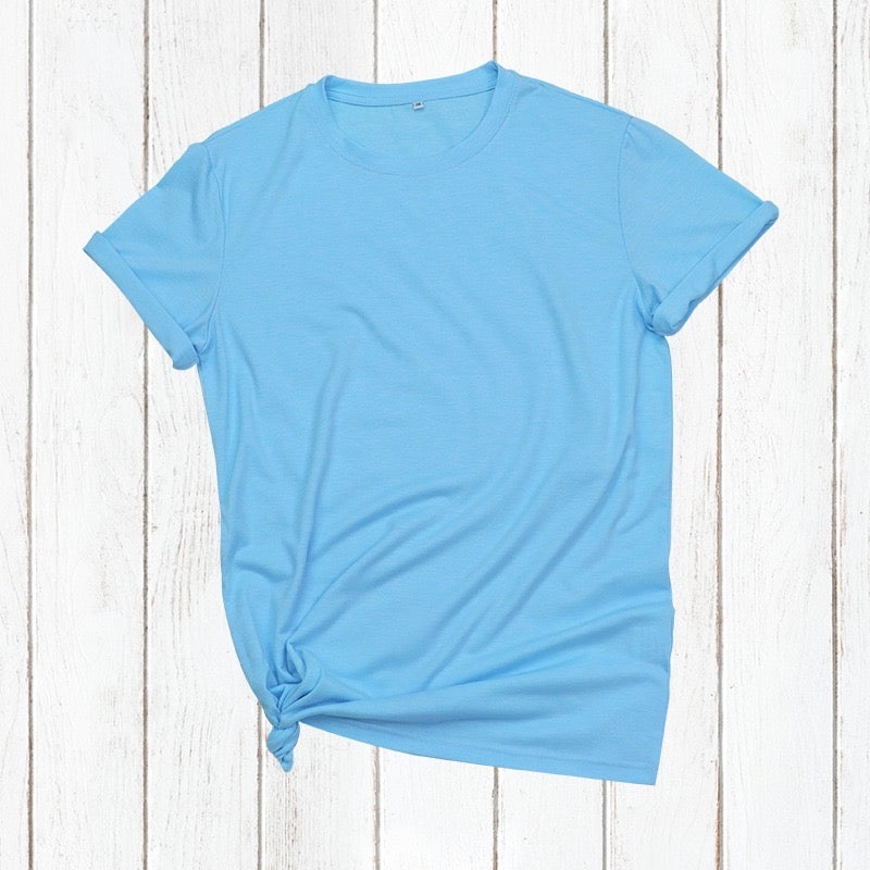 Polyester T-Shirt -Heather Pastel Blue