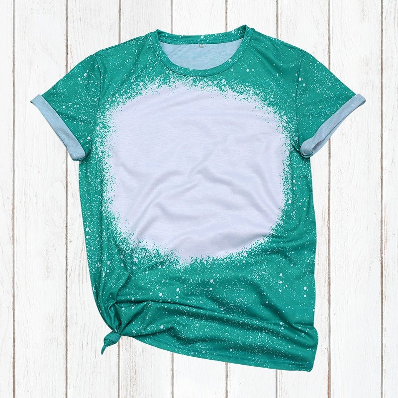 Polyester Bleach T-Shirt - Teal