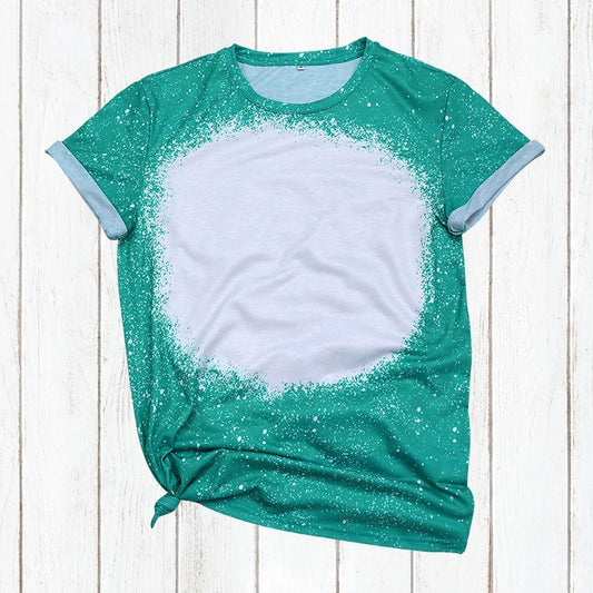 Polyester Bleach T-Shirt - Teal