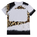 Polyester Bleach T-Shirt -Brown Leopard