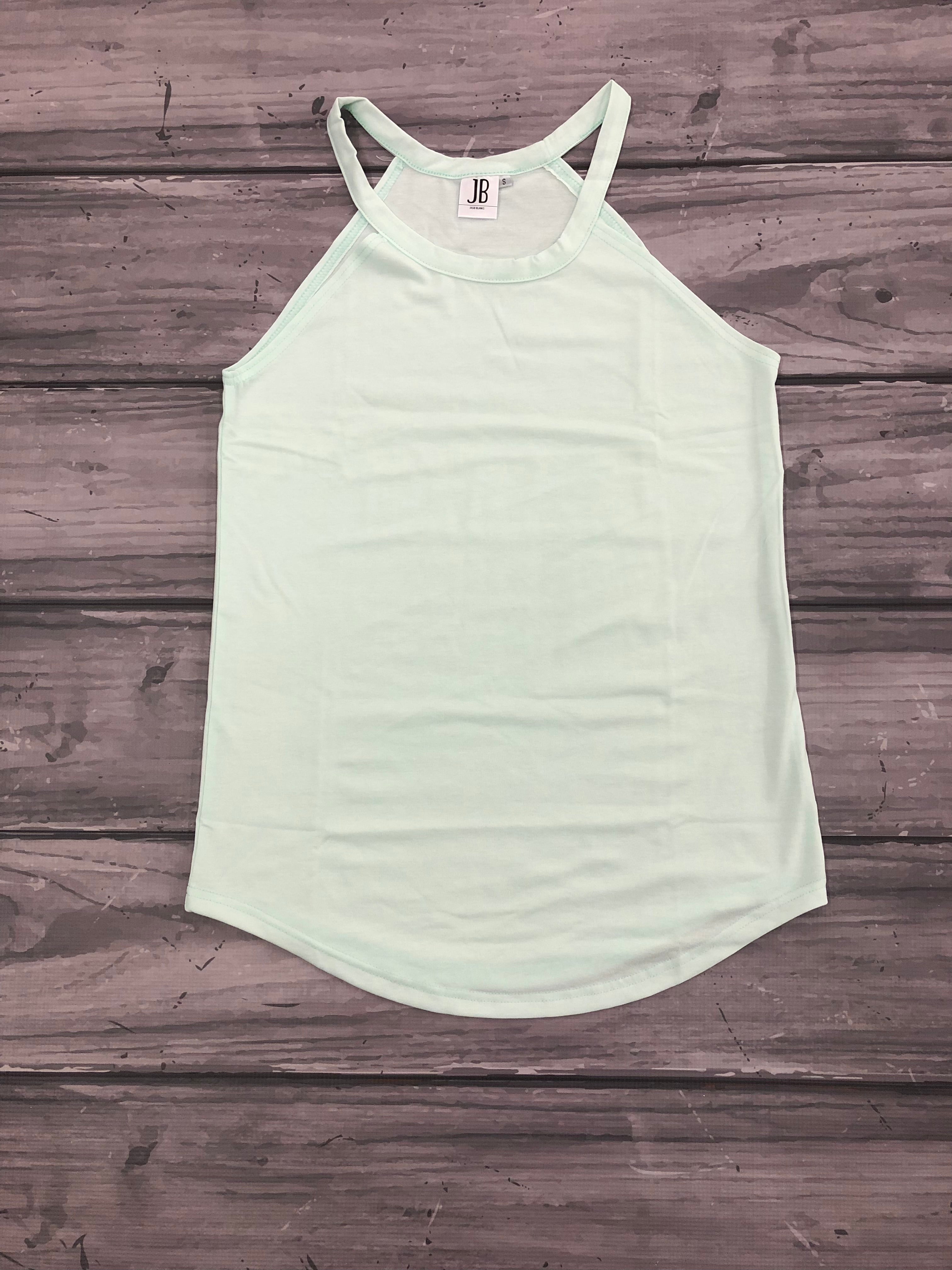 White Rocker Tank Rocker Tank- Seafoam