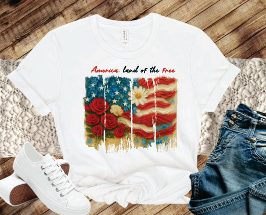 Land Of The Free Brushstroke - Transfer