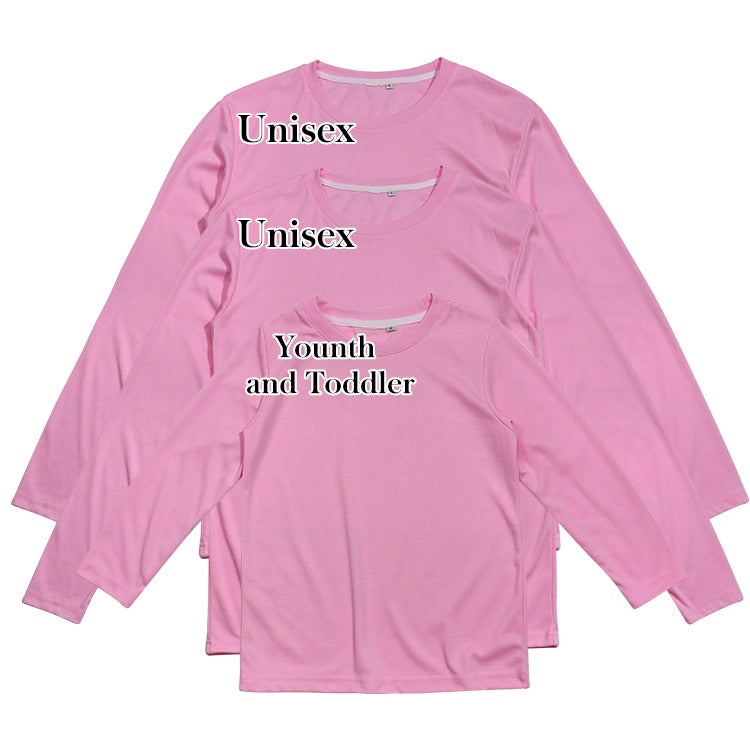 Polyester Long Sleeve T-Shirt - Pink