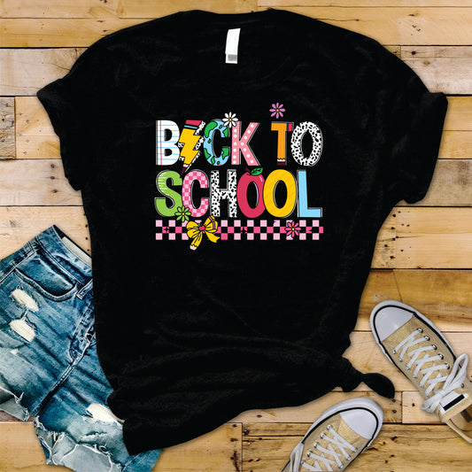 Back To School Checkered Doodle - Transfer