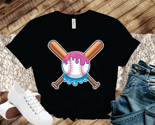 Baseball and Bats Crossed Sprinkles - Transfer