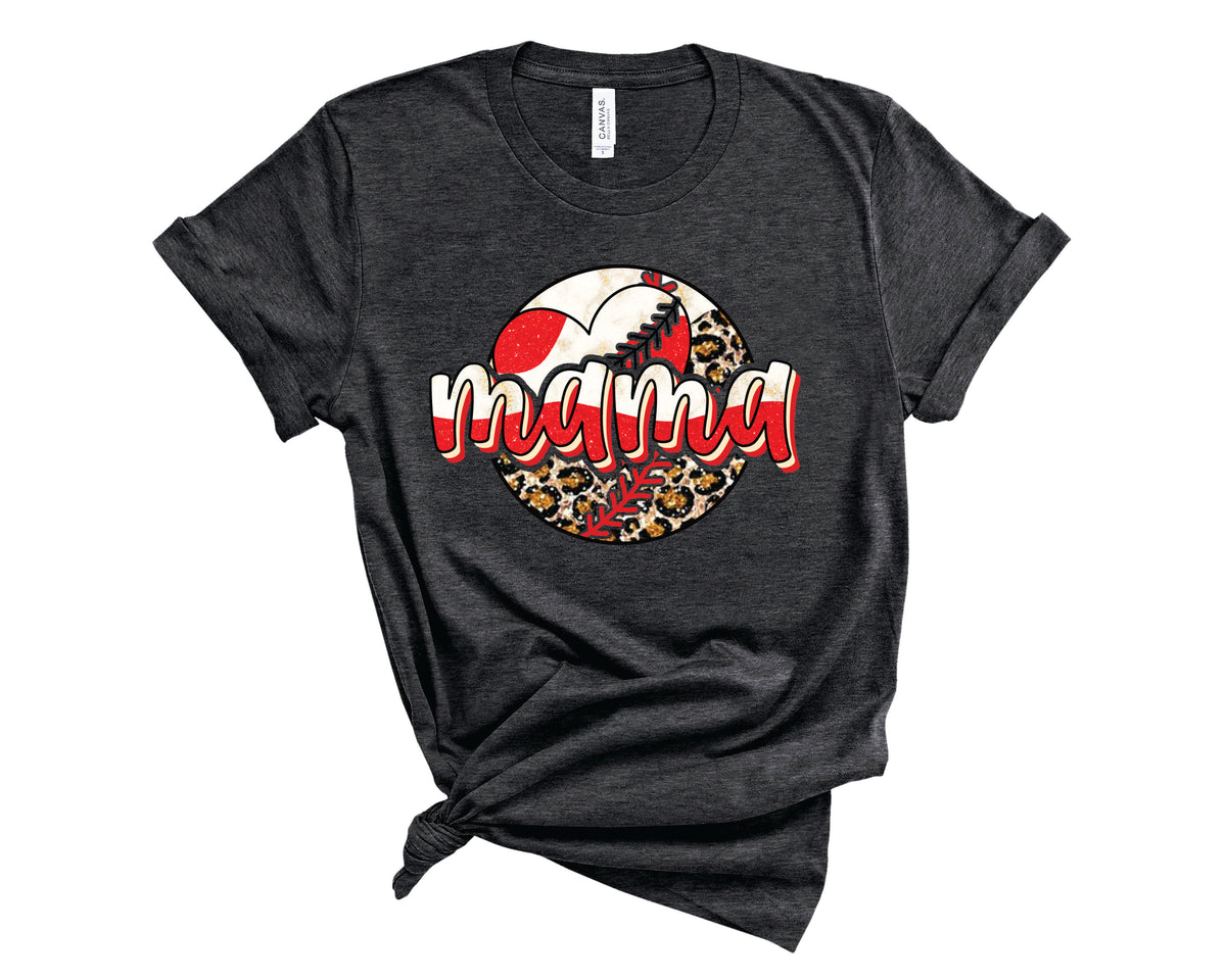 Baseball Mom Leopard Heart - Transfer