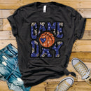 Basketball Game Day Blue Glitter Leopard - Transfer