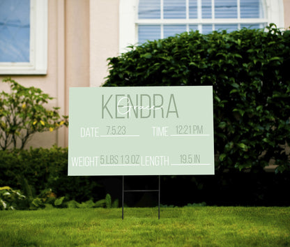 Pastel Birth Announcement Yard Sign