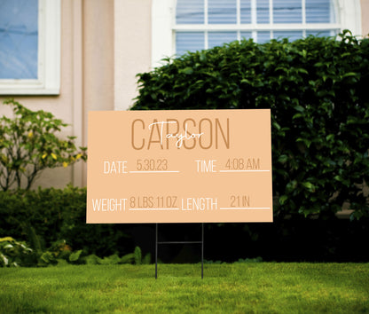 Pastel Birth Announcement Yard Sign