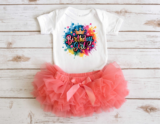 Birthday Girl Rainbow Splash - Transfer