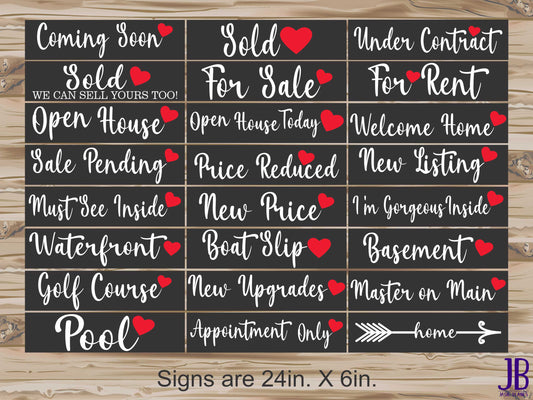 Real Estate Riders - Black with Heart - DOUBLE SIDED