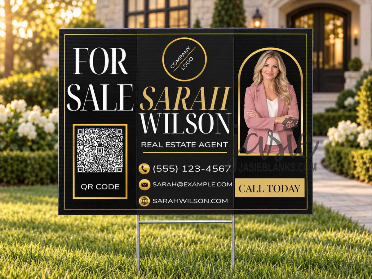 Black and Gold Realtor Sign - Yard Sign
