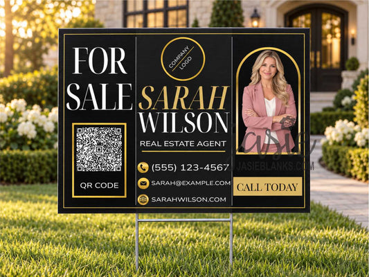 Black and Gold Realtor Sign - Yard Sign