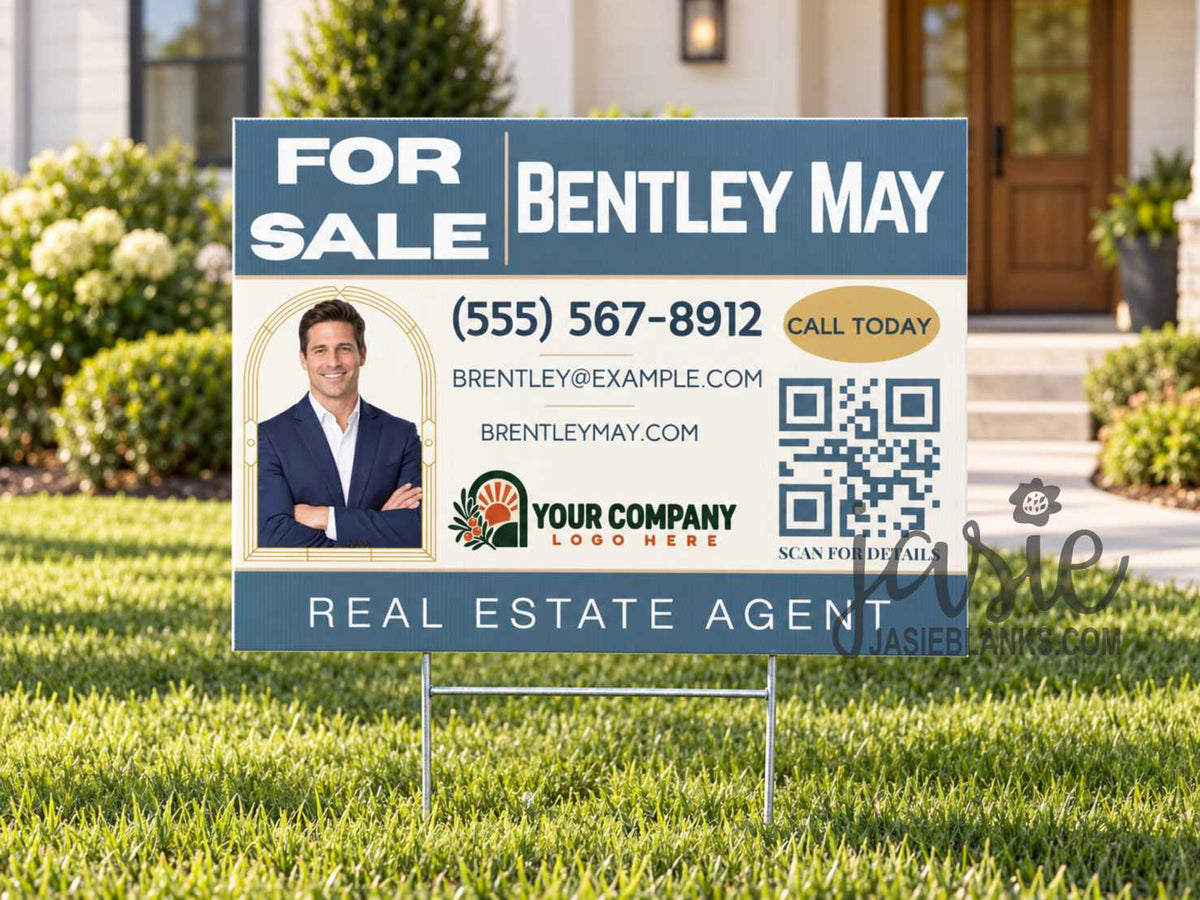 Blue and Cream Realtor Sign - Yard Sign