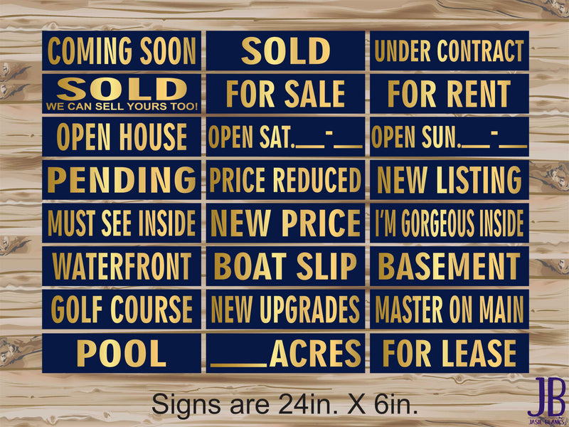 Real Estate Riders - NAVY & GOLD - DOUBLE SIDED