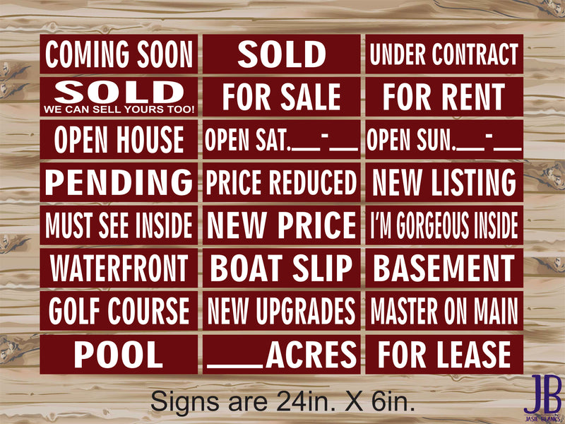 Real Estate Riders - MAROON & WHITE - DOUBLE SIDED