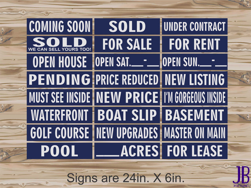 Real Estate Riders - NAVY & WHITE - DOUBLE SIDED