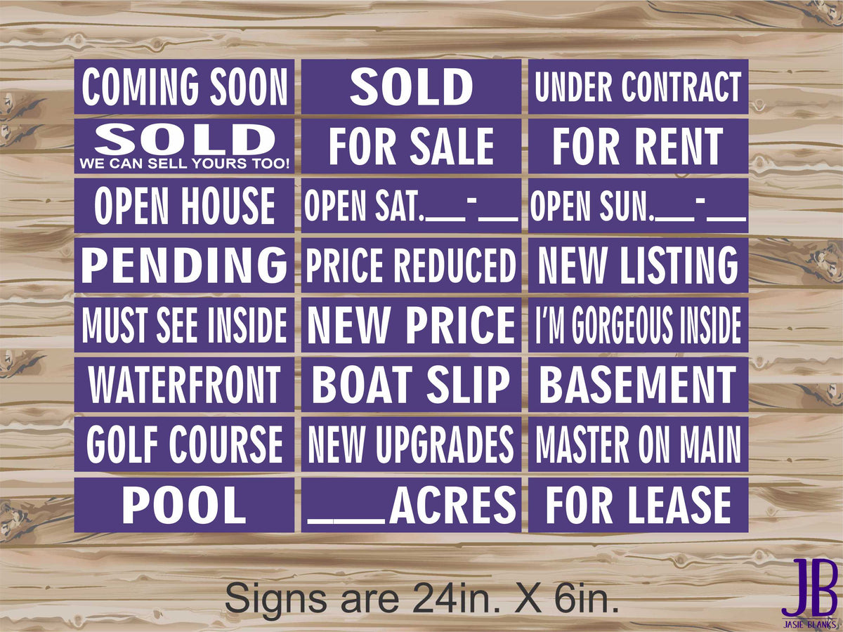 Real Estate Riders - PURPLE & WHITE - DOUBLE SIDED