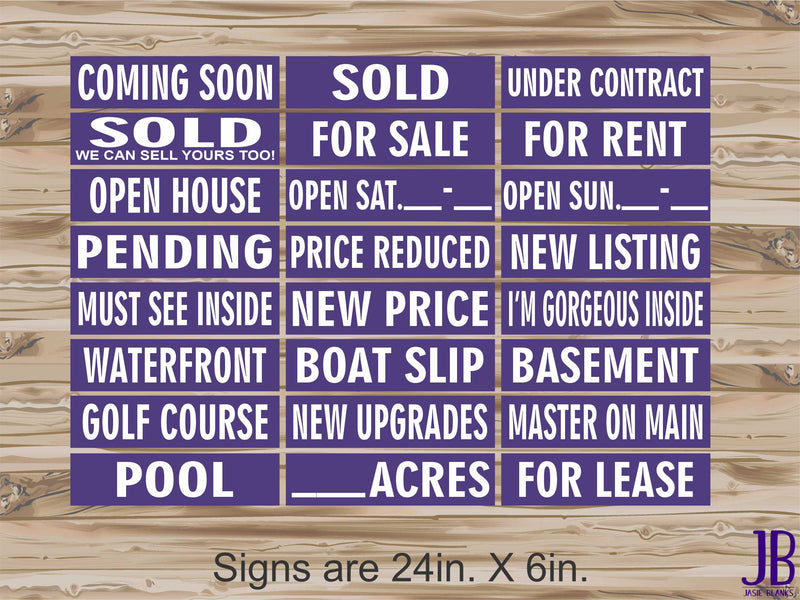 Real Estate Riders - PURPLE & WHITE - DOUBLE SIDED
