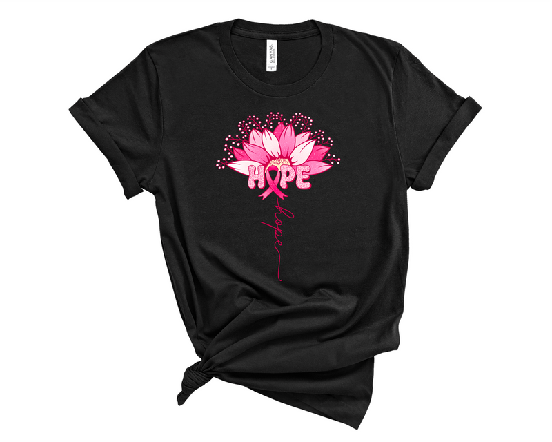 Breast Cancer Hope Leopard Flower - Graphic Tee