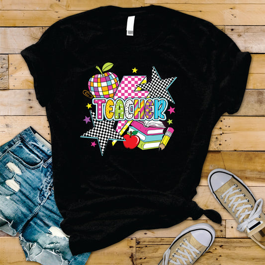 Bright Retro Teacher Collage - Transfer