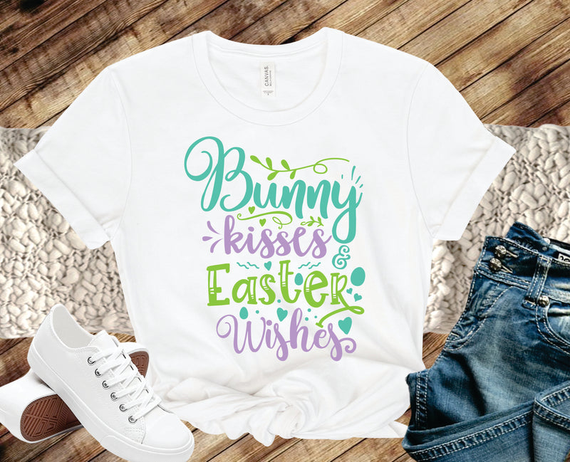 Bunny Kisses & easter Wishes Green - Transfer