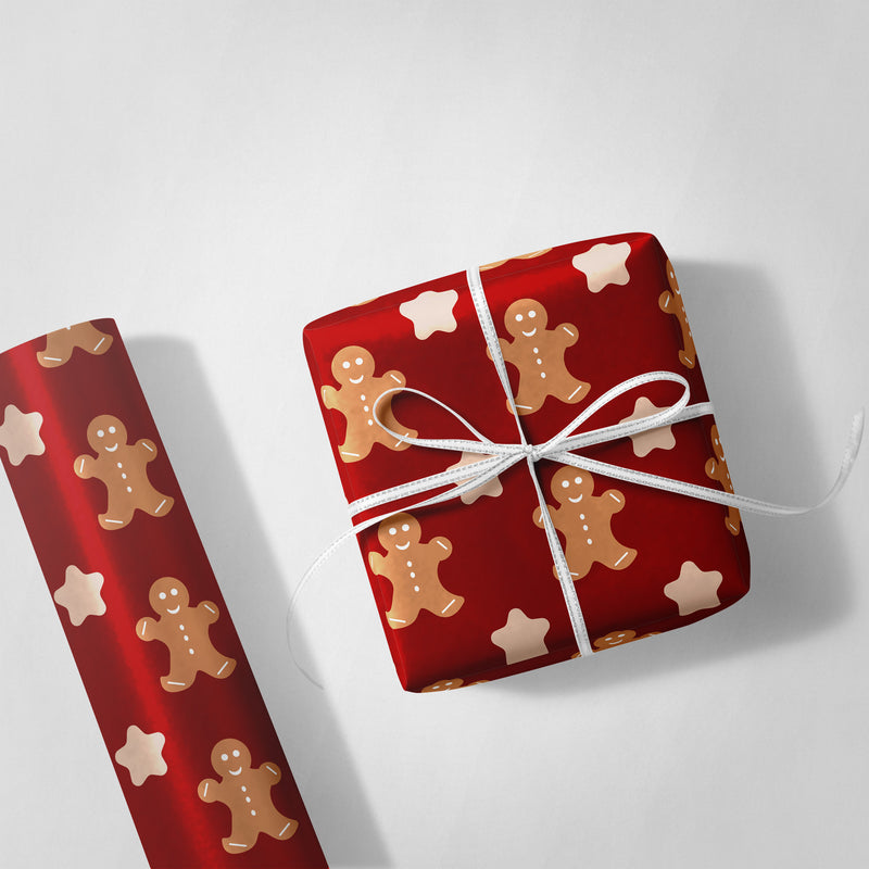 Burgundy Gingerbread Wrapping Paper