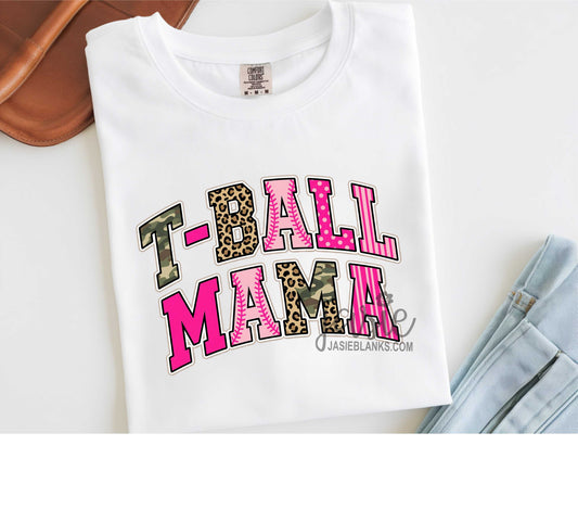 Camo and Leopard T-Ball Mama - Transfer