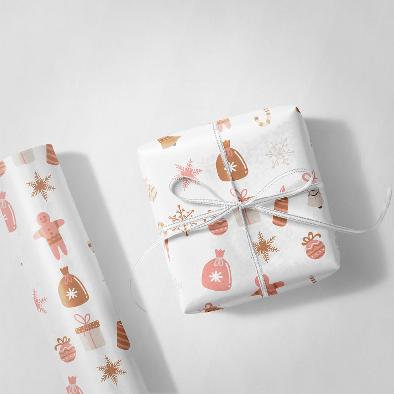 White Candies and Presents Wrapping Paper