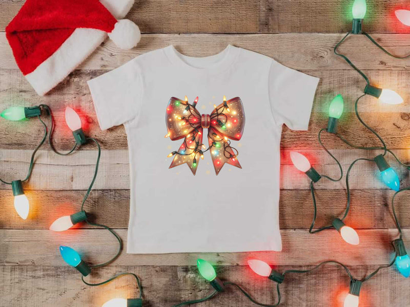 Christmas Light Coquette Bow - Transfer