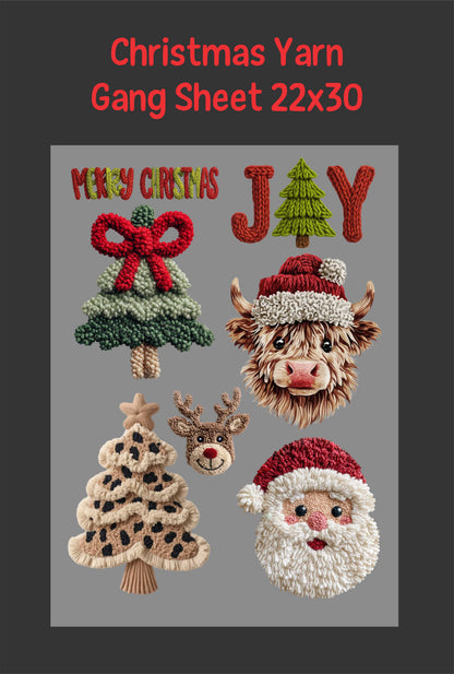 Christmas Yarn Gang Sheet 22x30