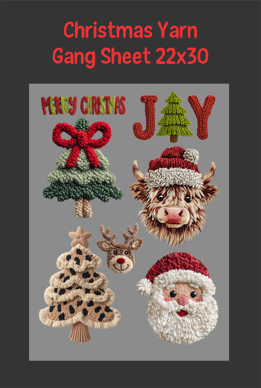 Christmas Yarn Gang Sheet 22x30