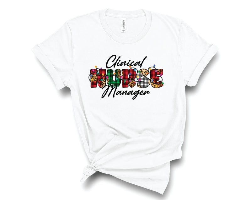 Clinical Nurse Manager Leopard Plaid- Graphic Tee