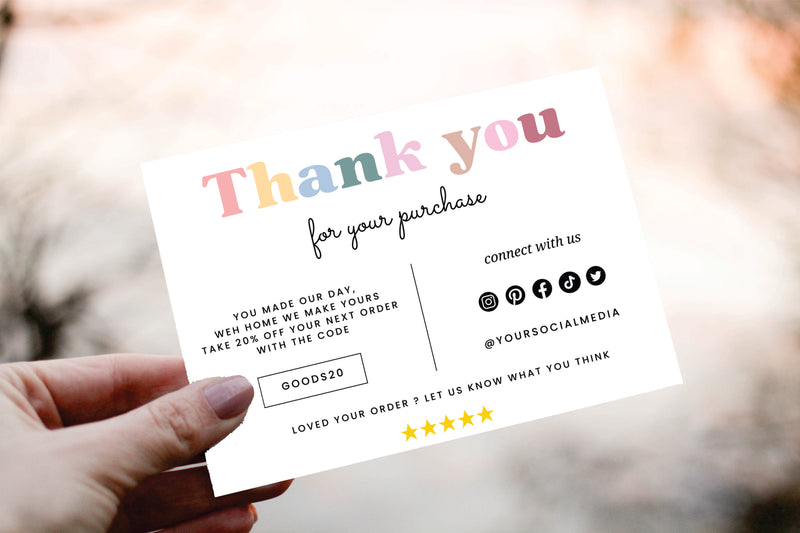 Colorful Simple Thank You Card