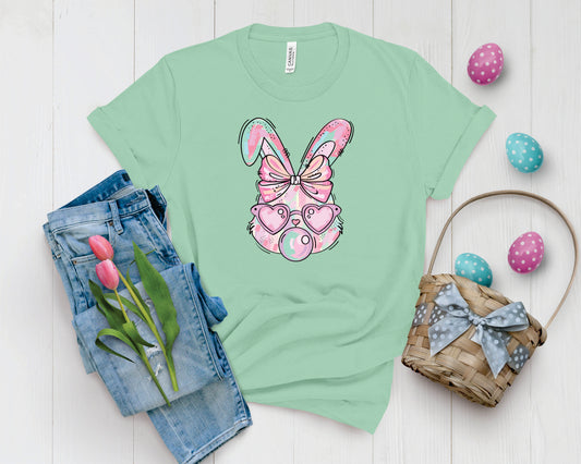 Coquette Bright Brushstroke Bubblegum Bunny - Transfer