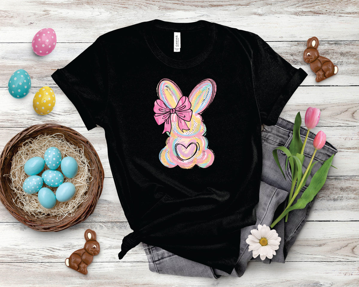 Coquette Bright Brushstroke Bunny - Transfer