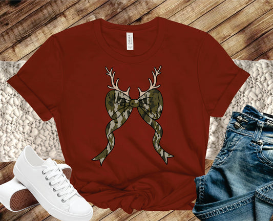Coquette Camo Antler Bow - Transfer