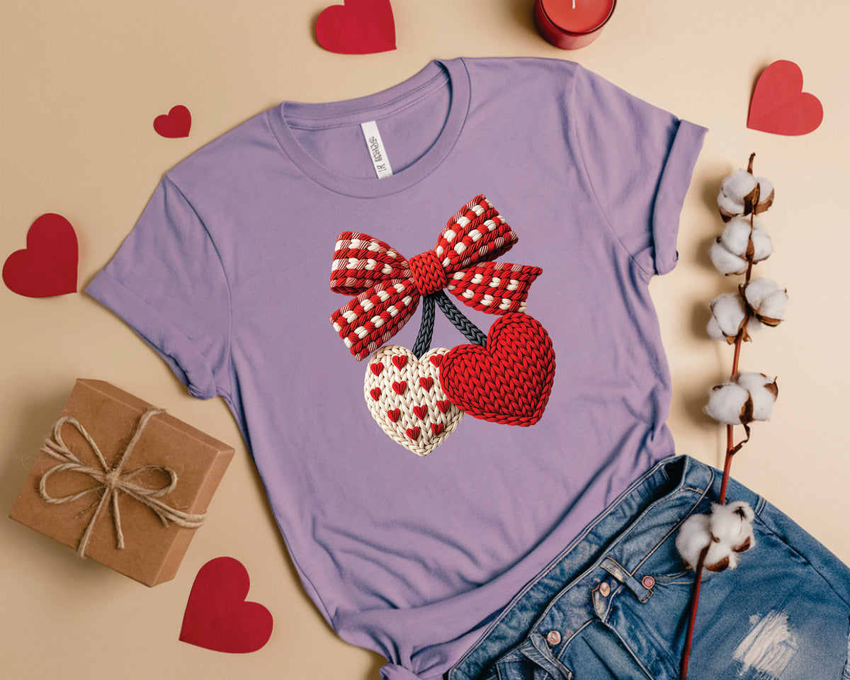 Crochet Heart Bow - Transfer