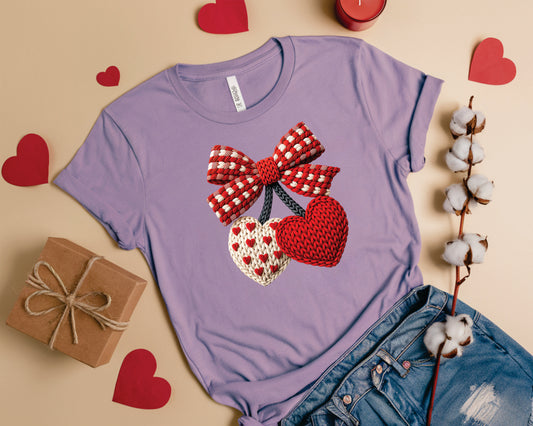 Crochet Heart Bow - Transfer