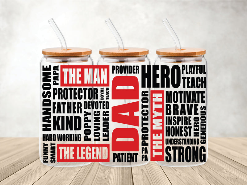 DAD Word Collage - UV DTF Wrap