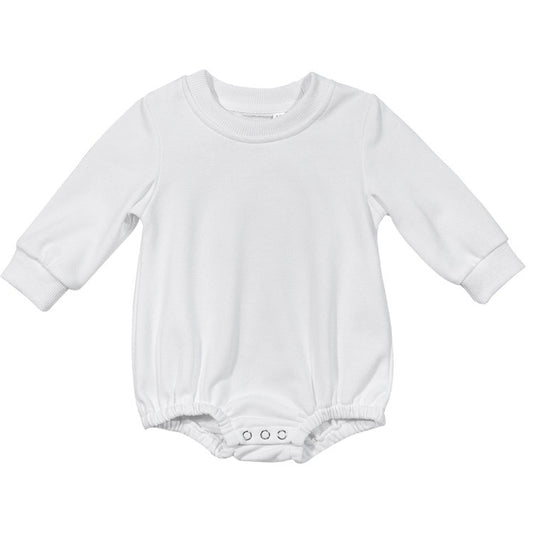 Polyester Sweatshirt Bubble Romper - Cream
