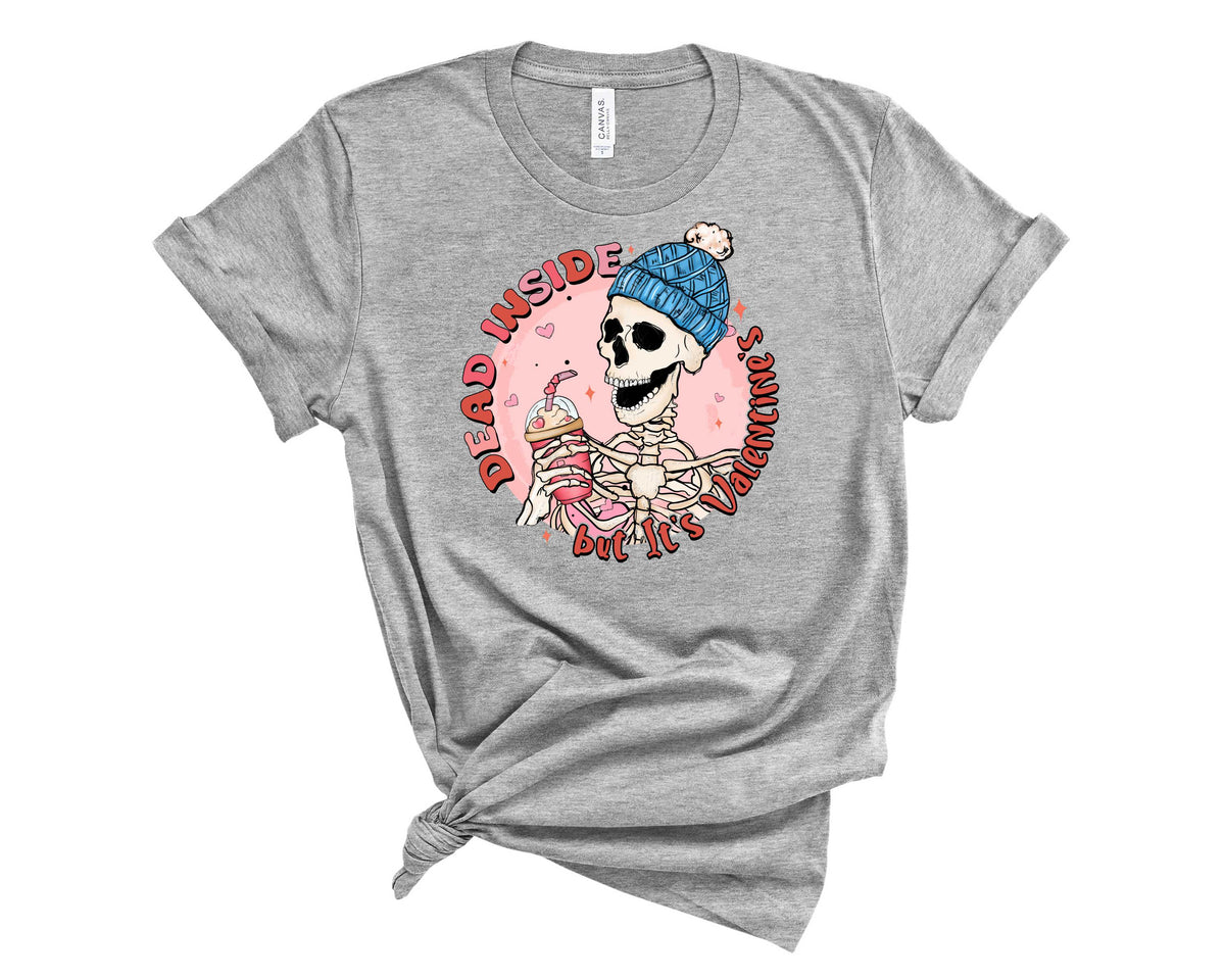 Dead Inside But It's Valentines Coffee Skeleton - Transfer