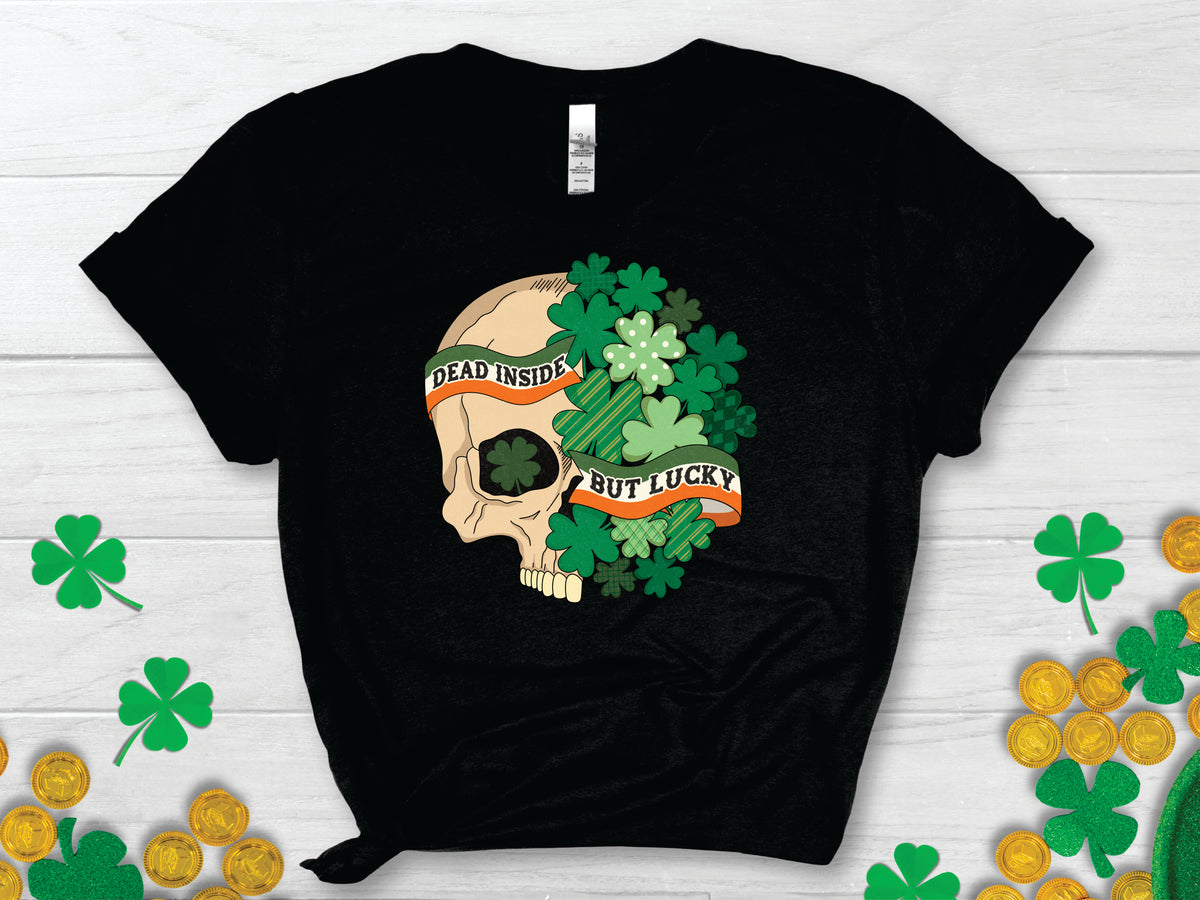 Dead Inside But Lucky Clover Skull - Transfer