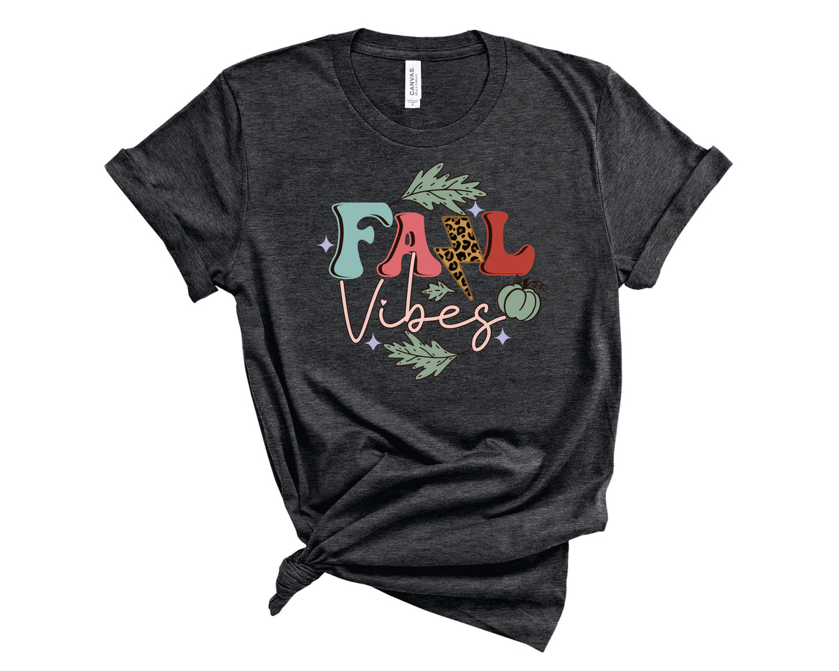 Fall Vibes Retro Autumn Pumpkin Leopard - Transfer