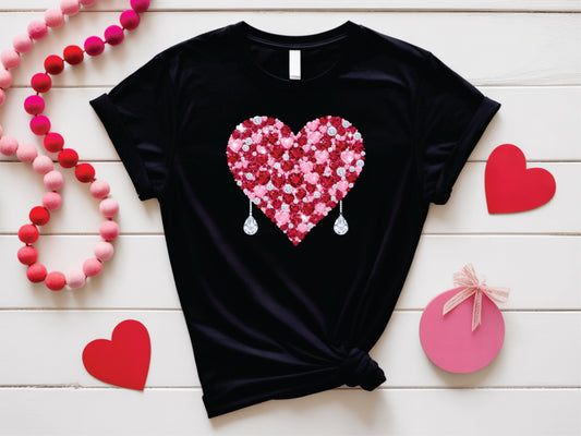 Faux Rhinestone Heart - Transfer