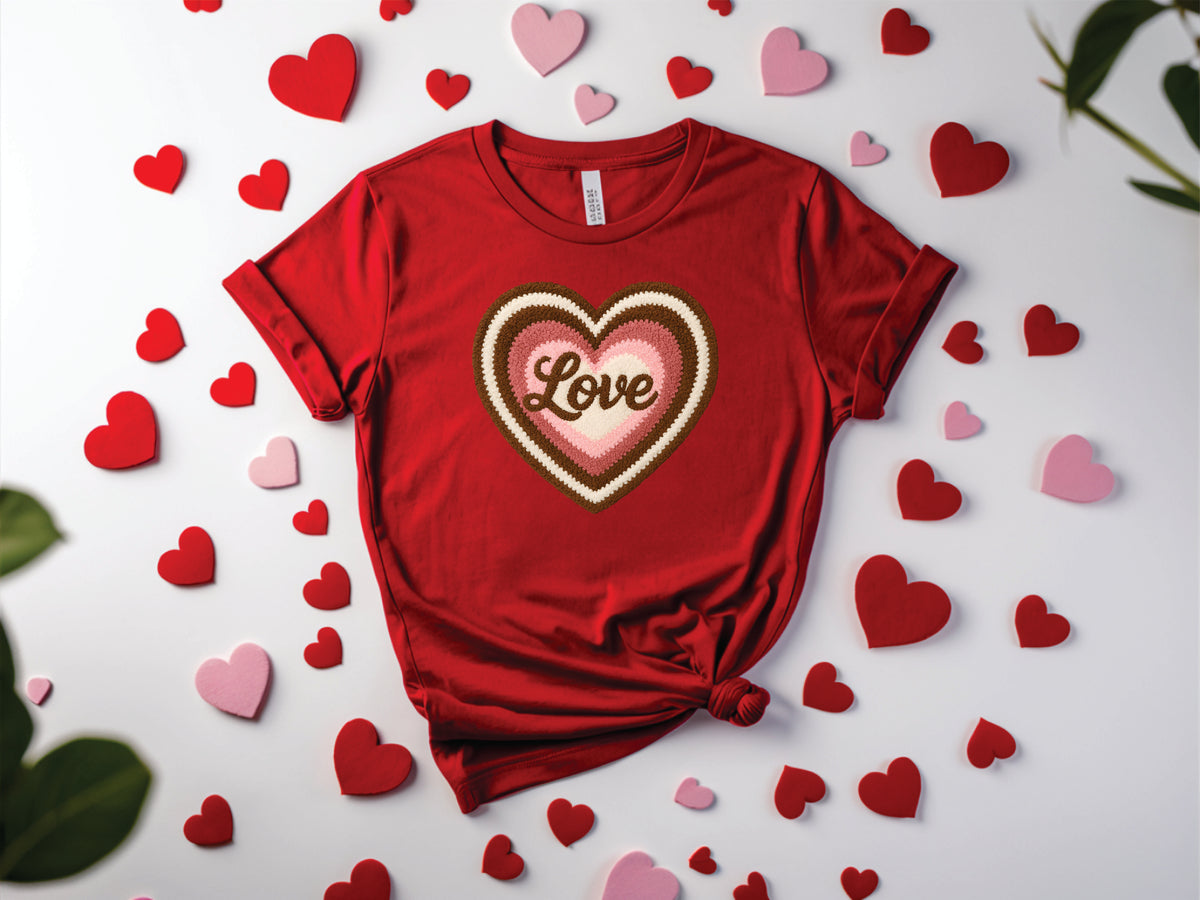 Faux Yarn Heart Love - Transfer