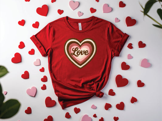 Faux Yarn Heart Love - Transfer